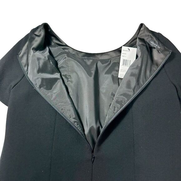 NWT Lafayette 148 Virgin Wool Black Mini Shift Dress, Size 2 - Picture 4 of 11